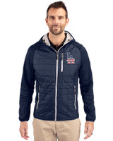 Los Angeles Dodgers Stars & Stripes Cutter & Buck Rainier Primaloft Mens Eco Full Zip Hybrid Jacket Dark Navy Front