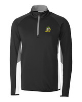 Oregon Ducks Cutter & Buck Traverse Colorblock Stretch Quarter Zip Mens Pullover Black Mannequin