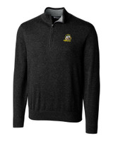 Oregon Ducks Cutter & Buck Lakemont Tri-Blend Mens Big and Tall Quarter Zip Pullover Sweater Black Mannequin