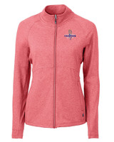 Texas Rangers 2023 World Series Champions Cutter & Buck Adapt Eco Knit Heather Recycled Womens Full Zip CRH_MANN_HG 1