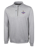 Texas Rangers 2023 World Series Champions Cutter & Buck Stealth Heathered Quarter Zip Mens Pullover POL_MANN_HG 1