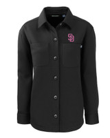 San Diego Padres City Connect Cutter & Buck Roam Eco Knit Womens Shirt Jacket BL_MANN_HG 1