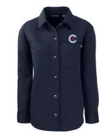 Chicago Cubs City Connect Cutter & Buck Roam Eco Knit Womens Shirt Jacket NVBU_MANN_HG 1