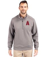 Los Angeles Angels City Connect Cutter & Buck Roam Epic Versatility Recycled Quarter Zip Mens Pullover Elemental Grey Front