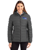 Seattle Seahawks Historic Cutter & Buck Mission Ridge Repreve® Eco Insulated Womens Puffer Jacket Elemental Grey Front