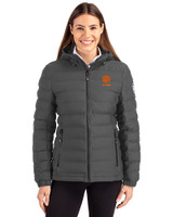 Clemson Tigers Alumni Cutter & Buck Mission Ridge Repreve® Eco Insulated Womens Puffer Jacket Elemental Grey Front