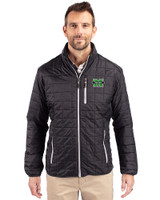 Marshall Thundering Herd Cutter & Buck Rainier Recycled Insulated Puffer Mens Big & Tall Full Zip Jacket Black Front