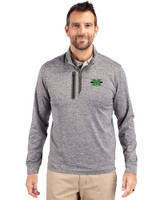 Marshall Thundering Herd Cutter & Buck Stealth Heathered Quarter Zip Mens Pullover Elemental Grey Front
