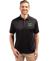 Marshall Thundering Herd Cutter & Buck Forge Eco Stretch Recycled Mens Polo Black Front