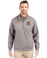 Toledo Mud Hens Cutter & Buck Roam Epic Versatility Recycled Quarter Zip Mens Pullover Elemental Grey Front