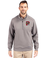 Portland Sea Dogs Cutter & Buck Roam Epic Versatility Recycled Quarter Zip Mens Pullover Elemental Grey Front