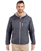 West Michigan Whitecaps Cutter & Buck Rainier Primaloft Eco Mens Full Zip Hooded Jacket Anthracite Melange Front
