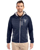 Scranton/Wilkes-Barre RailRiders Cutter & Buck Rainier Recycled Insulated Hybrid Puffer Mens Full Zip Jacket Dark Navy Front