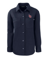 Louisville Bats Cutter & Buck Roam Eco Knit Womens Shirt Jacket NVBU_MANN_HG 1