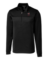 Georgia Bulldogs Alumni Cutter & Buck Traverse Stripe Stretch Quarter Zip Mens Pullover BL_MANN_HG 1