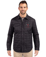 Georgia Bulldogs Alumni Cutter & Buck Rainier PrimaLoft® Mens Big and Tall Eco Insulated Quilted Shirt Jacket Black Front