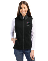 Georgia Bulldogs Alumni Cutter & Buck Cascade Eco Fleece Womens Vest Black Front