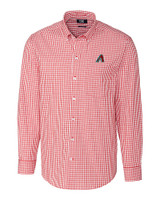 Arizona Diamondbacks Cutter & Buck Easy Care Stretch Gingham Mens Big and Tall Long Sleeve Dress Shirt Cardinal Red Mannequin