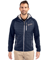 San Diego Padres Cooperstown Cutter & Buck Rainier Primaloft Mens Eco Full Zip Hybrid Jacket Dark Navy Front