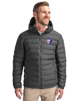 Texas Rangers Cooperstown Cutter & Buck Mission Ridge Repreve® Eco Insulated Mens Puffer Jacket Elemental Grey Front