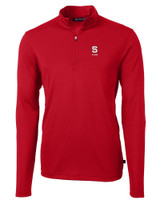 North Carolina State Wolfpack Alumni Cutter & Buck Virtue Eco Pique Recycled Quarter Zip Mens Big & Tall Pullover RD_MANN_HG 1
