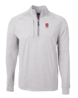 North Carolina State Wolfpack Alumni Cutter & Buck Adapt Eco Knit Heather Mens Big & Tall Quarter Zip Pullover POH_MANN_HG 1