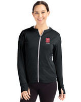 North Carolina State Wolfpack Alumni - Cutter & Buck Daybreak Eco Recycled Womens Full Zip Hoodie Black Front