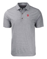 North Carolina State Wolfpack Alumni Cutter & Buck Forge Eco Heather Stripe Stretch Recycled Mens Polo BLH_MANN_HG 1