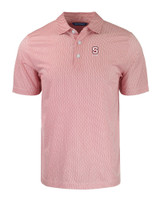 North Carolina State Wolfpack Alumni Cutter & Buck Pike Eco Symmetry Print Stretch Recycled Mens Polo WHR_MANN_HG 1