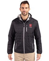 North Carolina State Wolfpack Alumni - Cutter & Buck Rainier Primaloft Eco Mens Full Zip Hooded Jacket Black Front
