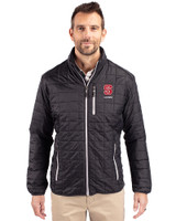 North Carolina State Wolfpack Alumni - Cutter & Buck Rainier PrimaLoft® Mens Eco Insulated Full Zip Puffer Jacket Black Front