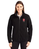 North Carolina State Wolfpack Alumni - Cutter & Buck Cascade Eco Fleece Womens Full Zip Jacket Black Front