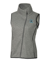 Carolina Panthers Historic Cutter & Buck Mainsail Sweater Knit Womens Asymmetrical Vest POH_MANN_HG 1