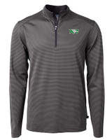 North Dakota Cutter & Buck Virtue Eco Pique Micro Stripe Recycled Mens Big & Tall Quarter Zip BLEG_MANN_HG 