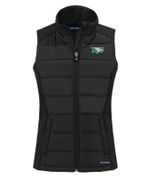 North Dakota Cutter & Buck Evoke Hybrid Softshell Recycled Womens Full Zip Vest BL_MANN_HG 
