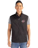 Umass Minutemen Cutter & Buck Charter Eco Recycled Mens Full-Zip Vest Black Front