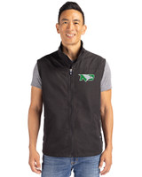 North Dakota Cutter & Buck Charter Eco Recycled Mens Full-Zip Vest Black Front