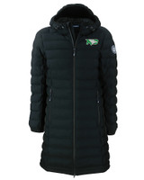 North Dakota Cutter & Buck Mission Ridge Repreve Eco Insulated Womens Long Puffer Jacket BL_MANN_HG 