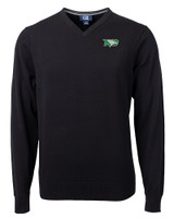North Dakota Cutter & Buck Lakemont Tri-Blend Mens V-Neck Pullover Sweater Black Mannequin