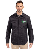 North Dakota Cutter & Buck Rainier Recycled Insulated Puffer Mens Full Zip Shirt Jacket Black Front