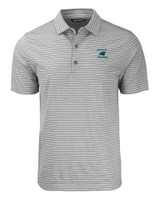 Carolina Panthers Historic Cutter & Buck Forge Eco Heather Stripe Stretch Recycled Mens Big & Tall Polo EGH_MANN_HG 1