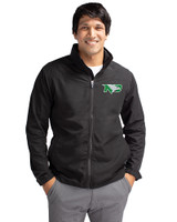 North Dakota Cutter & Buck Charter Eco Knit Recycled Big & Tall Full-Zip Jacket Black Front