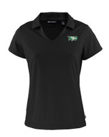 North Dakota Cutter & Buck Daybreak Eco Recycled Womens V-neck Polo Black Mannequin