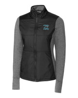 Carolina Panthers Historic Cutter & Buck Stealth Hybrid Quilted Womens Full Zip Windbreaker Jacket BL_MANN_HG 1