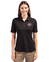 Umass Minutemen Cutter & Buck Virtue Eco Pique Recycled Womens Polo Black Front