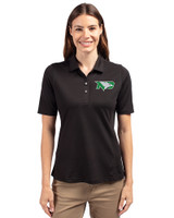 North Dakota Cutter & Buck Virtue Eco Pique Recycled Womens Polo Black Front