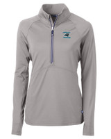 Carolina Panthers Historic Cutter & Buck Adapt Eco Knit Stretch Recycled Womens Half Zip Pullover POL_MANN_HG 1