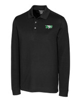 North Dakota Cutter & Buck Advantage Eco Tri-Blend Pique Mens Long Sleeve Polo BL_MANN_HG 