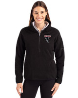 Atlanta Falcons Historic - Cutter & Buck Cascade Eco Fleece Womens Pullover Jacket Black Front