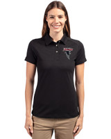 Atlanta Falcons Historic - Cutter & Buck Advantage Eco Tri-Blend Pique Womens Polo Black Front